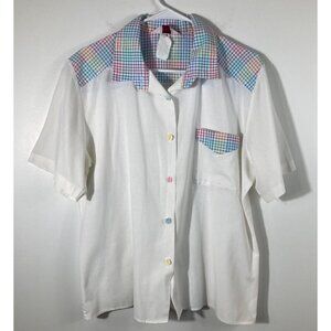 Womens Vintage American Collection by Cricket Lane SS Button Shirt‎ L